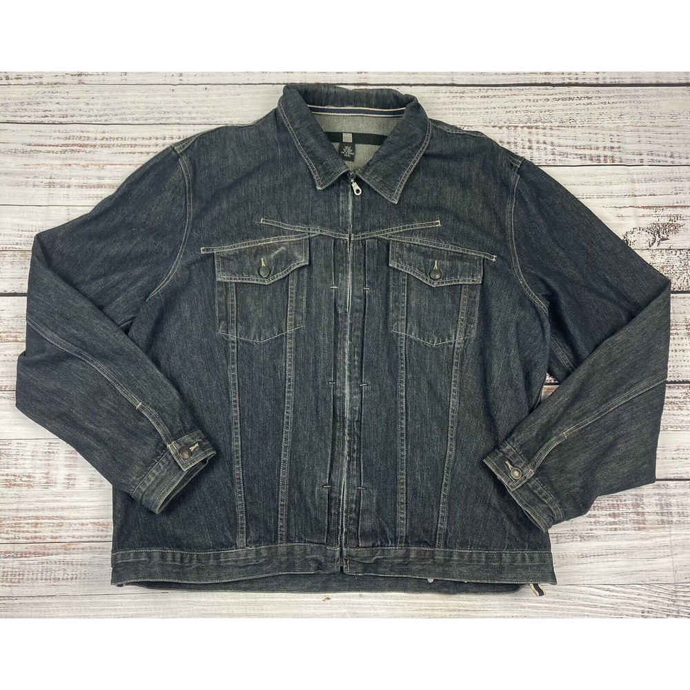 VTG Marithe + Francois Girbaud Denim Jacket‎ Sz XXXL 3XL Blue Cotton Full Zip